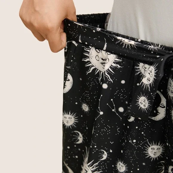 NWT-BloomChic Black Sun and Moon Wide-Leg Pants (plus size 26) - Picture 6 of 8